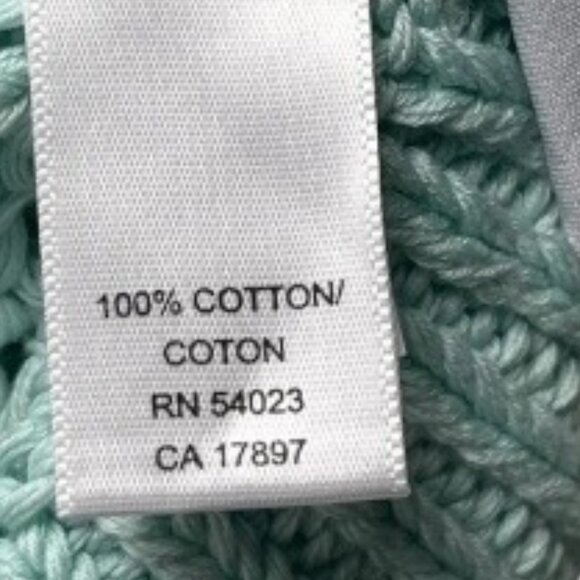 Banana Republic Crochet Sweater 3/4 Sleeves Mint Green Size Large Might Fit Med. - Picture 12 of 13